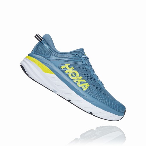 Hoka One One BONDI 7 Road Running Shoes For Men India Blue IN-2914